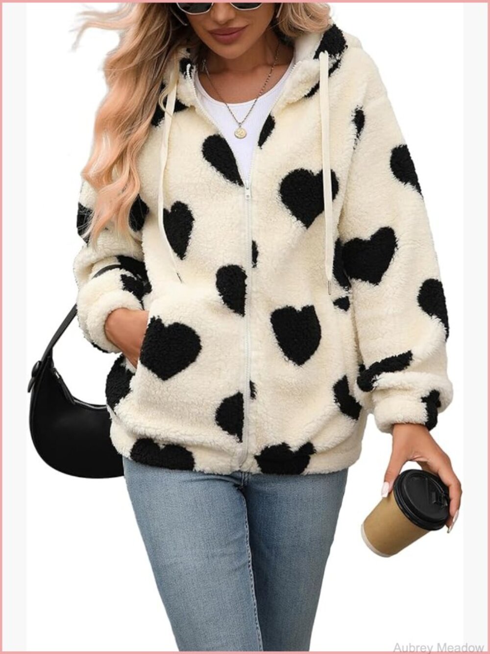 Women's Full Zip Fleece Sherpa Hooded Jacket Warm Winter Coat S-5XL